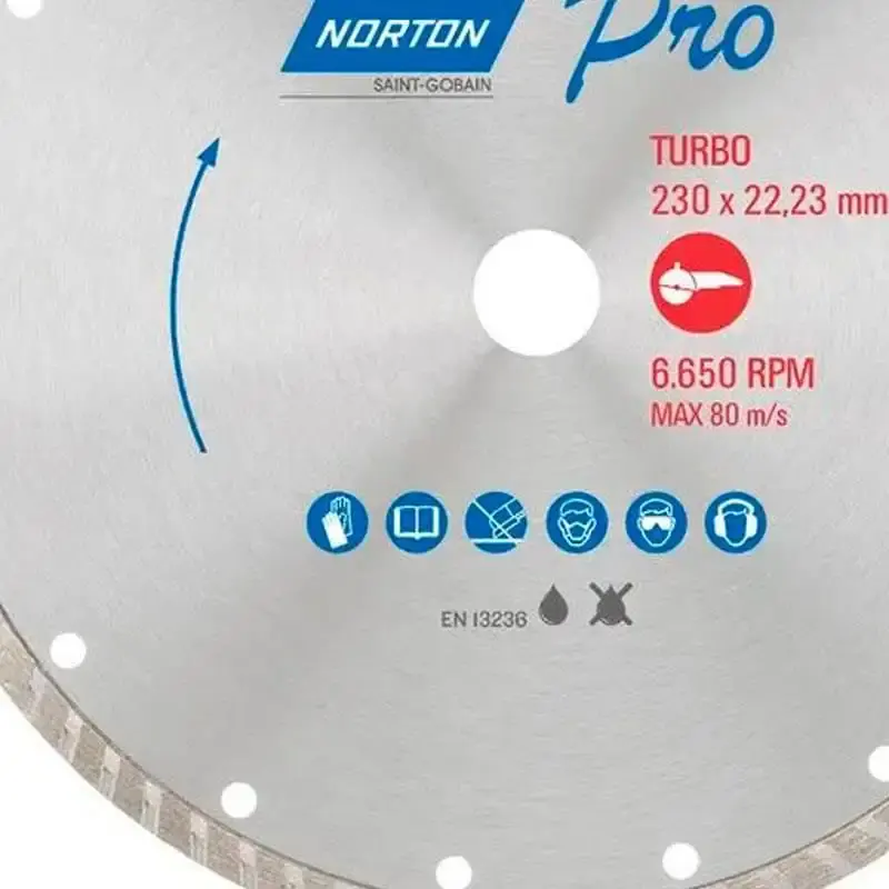 Disco de Corte Diamantado 9 POL 230 x 22.23 MM Pro Turbo 70184645811 NORTON — fotografia 3