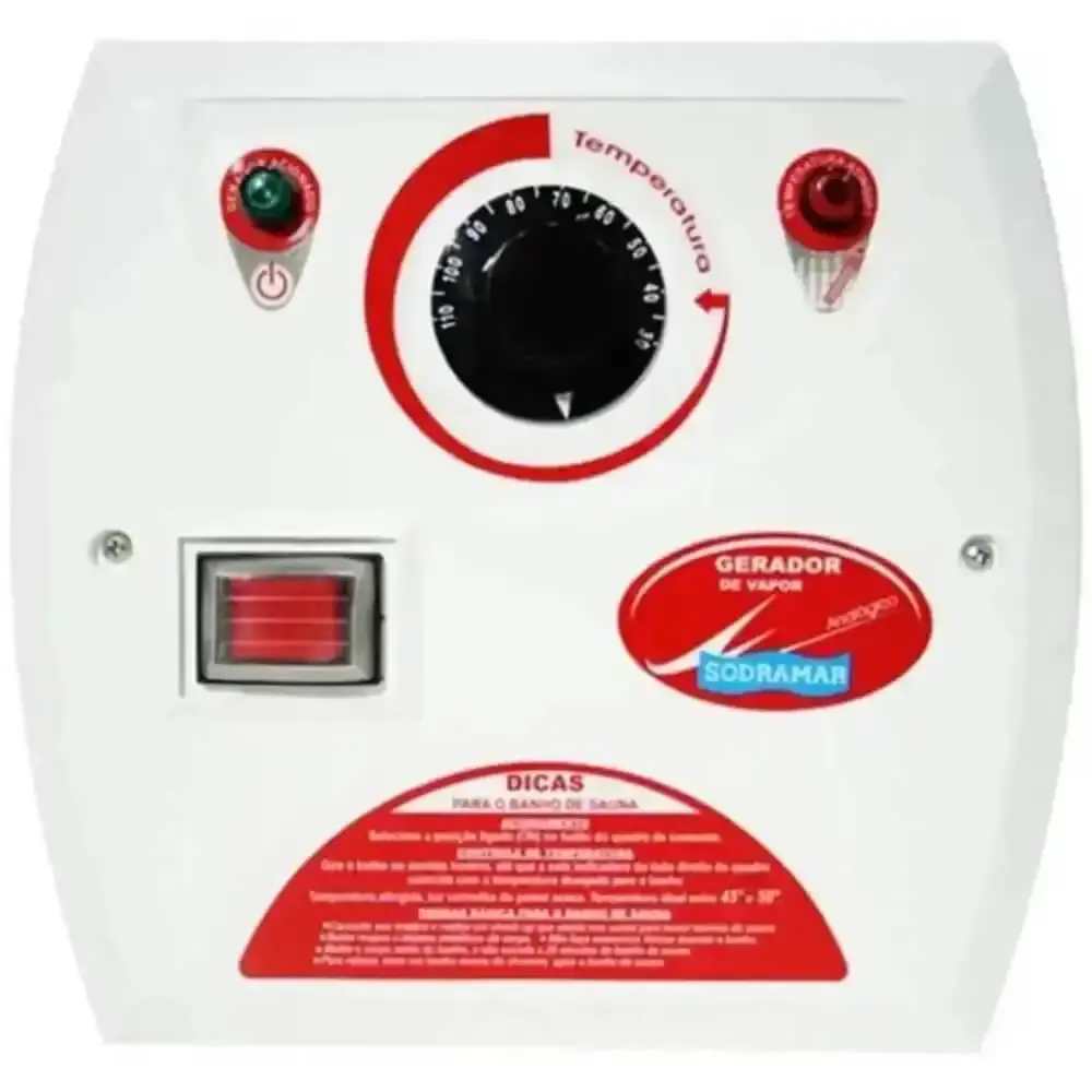 Comando analógico para sauna a vapor compact line inox Sodramar