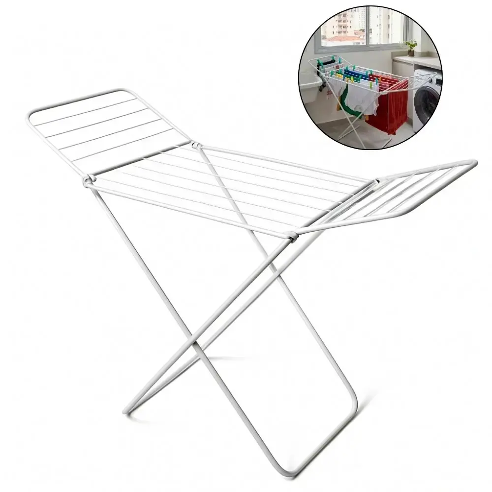 Varal de chão reforçado com abas dobrável retrátil slim 144X50CM casa LYS — fotografia de referência