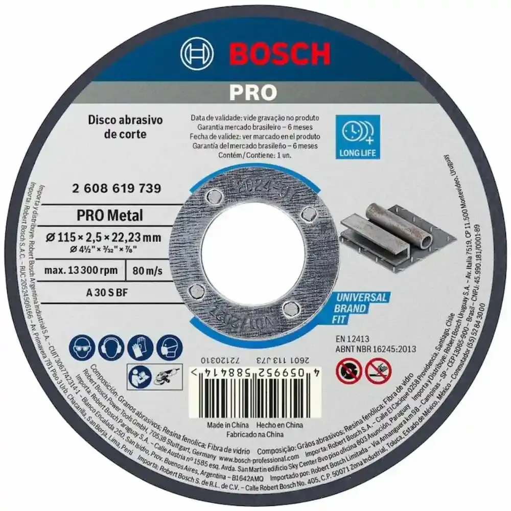 Disco de corte 7 polegadas furo 7/8 polegadas PRO standard Bosch — fotografia de referência