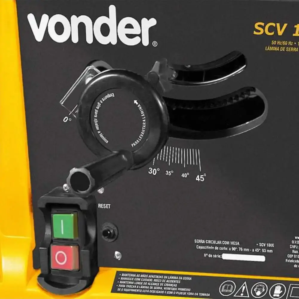 Serra circular de bancada 10 POL 1800W SCV 1800 Vonder 110 V — fotografia 7