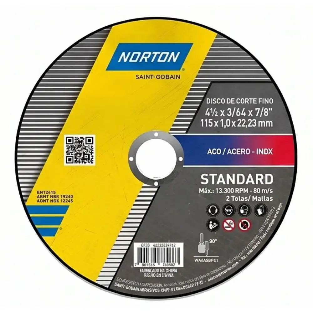 Disco de corte inox 4.1/2POLX1.0MM standard Norton