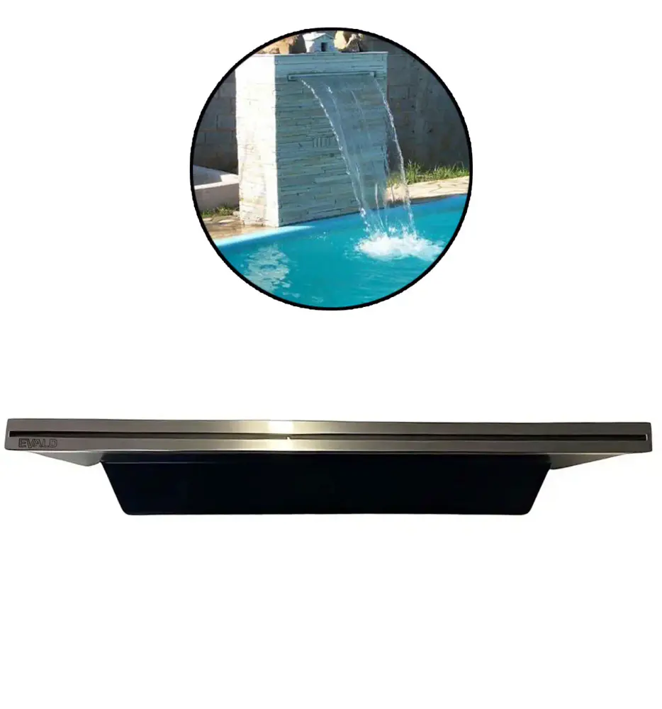 Cascata piscina 60 CM de embutir fibra com bico em inox Evald — fotografia de referência