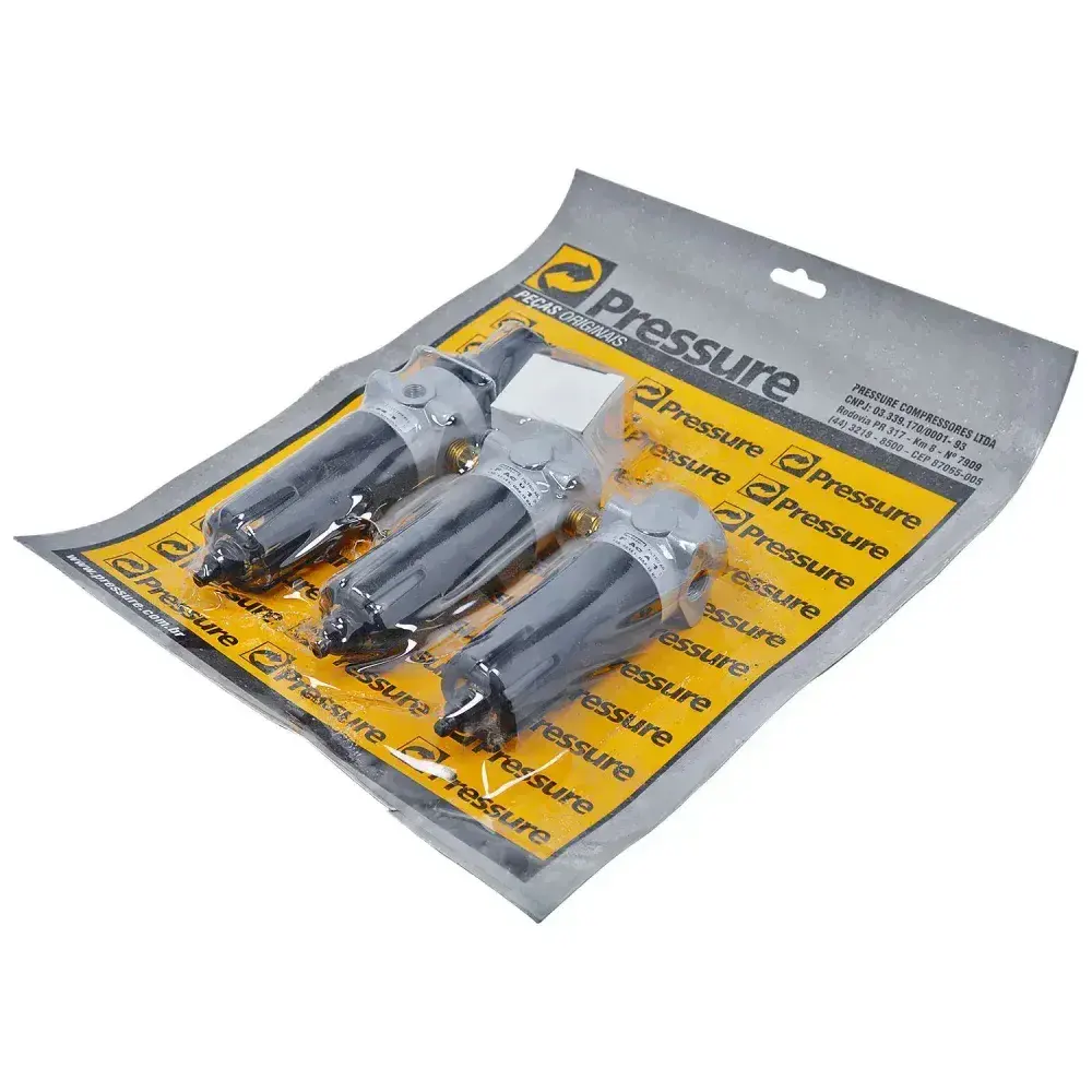 Filtro regulador de ar odontológico triplo mini 1/4 CJ031-M Pressure — fotografia 6