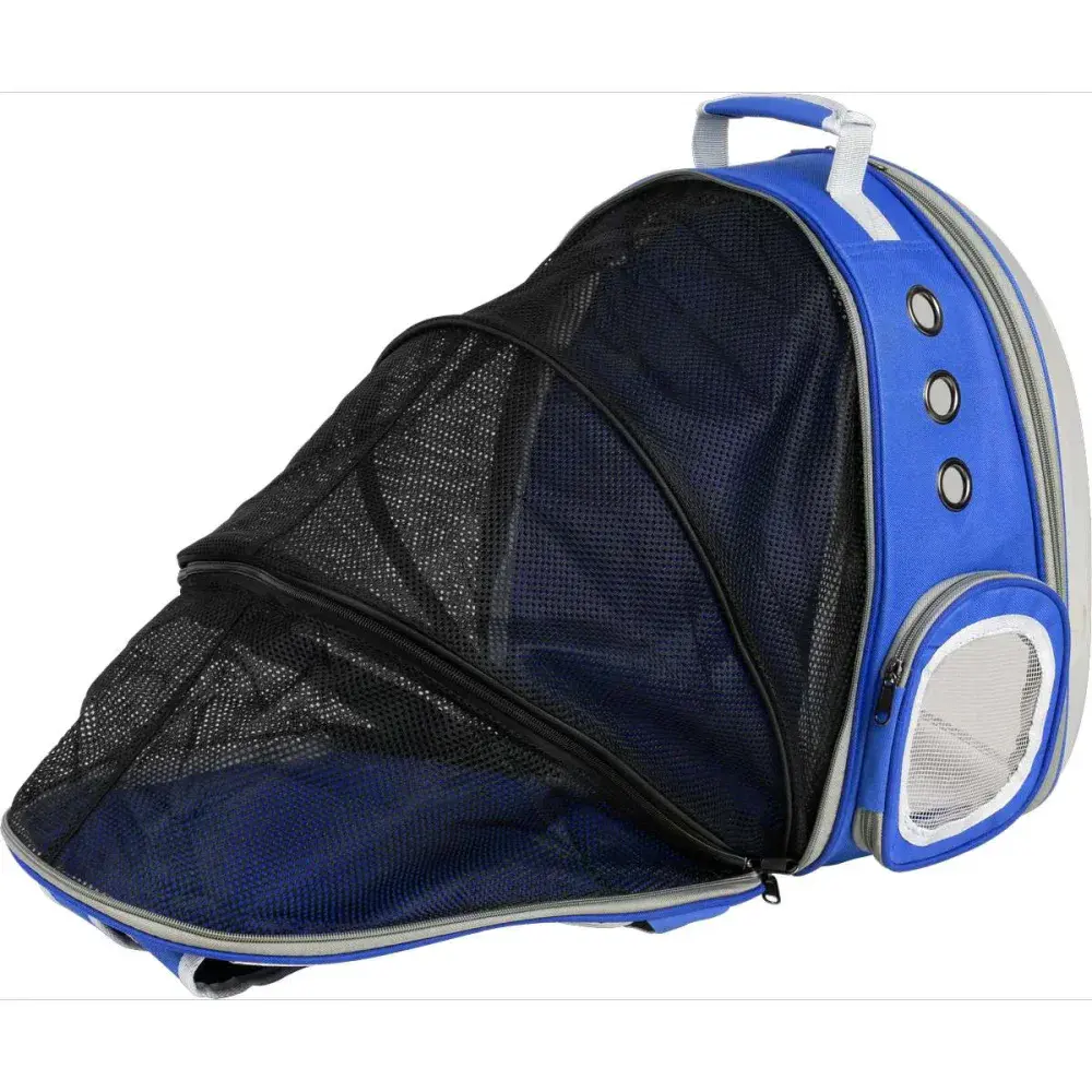 Mochila de transporte cabana expansível para pets azul da Kala — fotografia 6