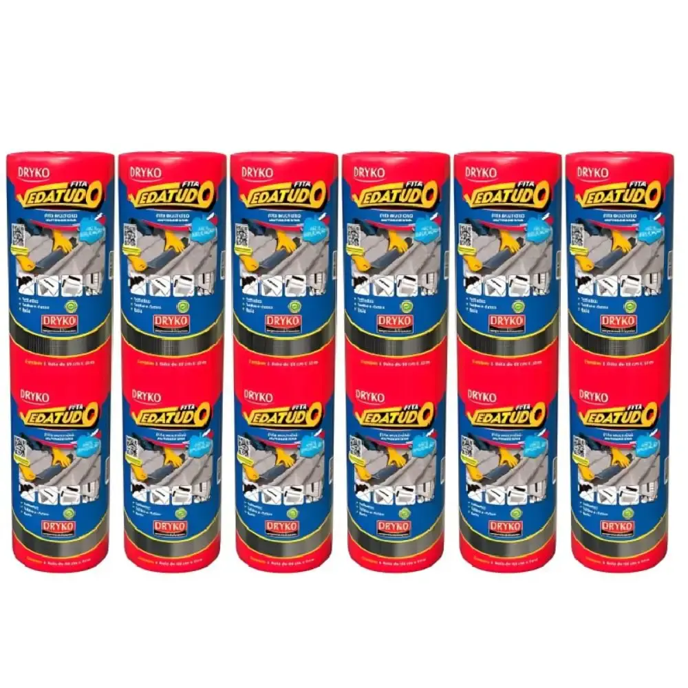 Fita Autoadesiva Asfáltica Vedatudo 60 cm x 10 m 6 Unidades DRYKO