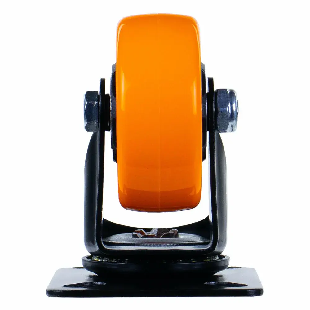 Rodízio giratório poliuretano 75MM laranja Worker — fotografia 5