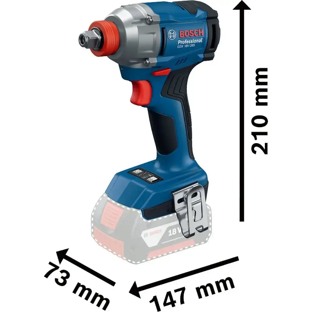Chave de impacto a bateria 18V 1/2 POL 285 nm GDX 18V-285 Bosch — fotografia 2