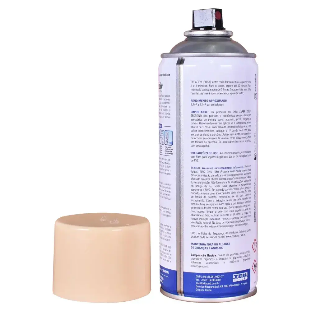 Tinta spray uso geral bege 350ML Tekbond — fotografia 7