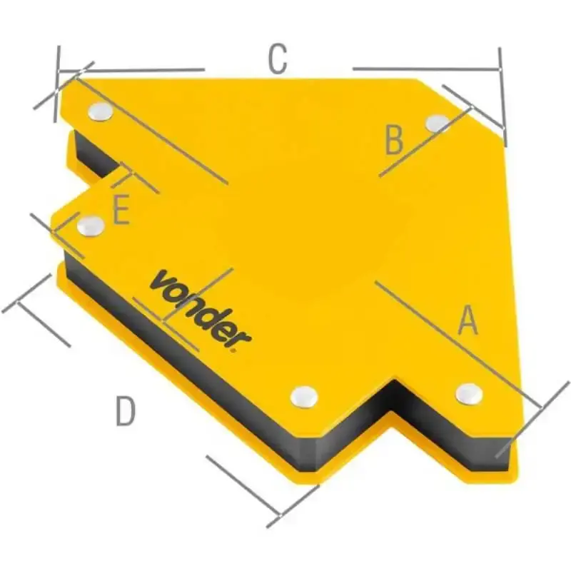 Esquadro magnético para soldador 10 KG kit com 4 peças Vonder — fotografia 3