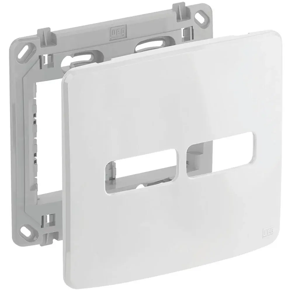 Conjunto placa e suporte 4X4 2P branco da WEG — fotografia de referência