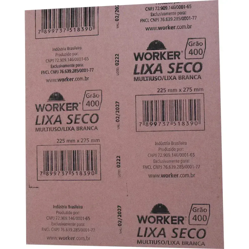 Lixa seco GR400 225MM x 275MM Worker — fotografia 3
