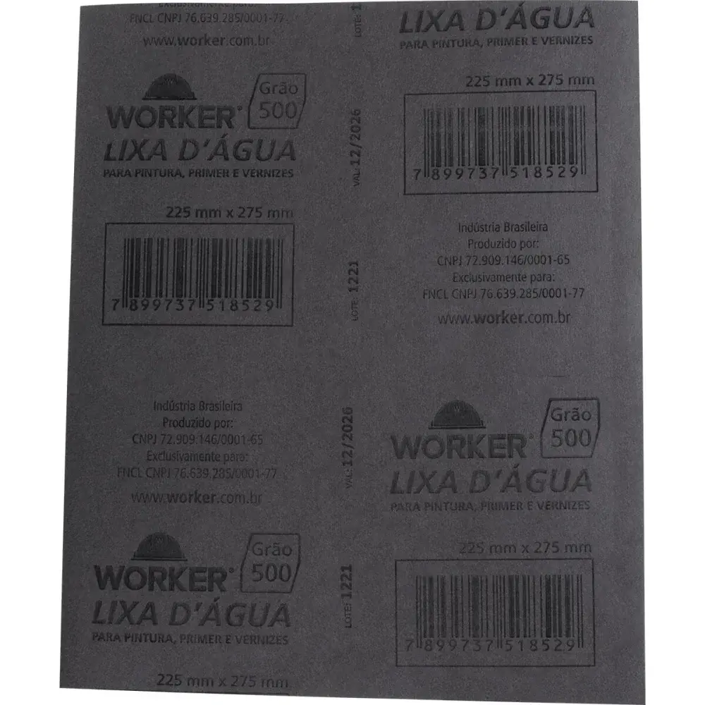 Lixa dágua GR500 225MM x 275MM Worker — fotografia 3