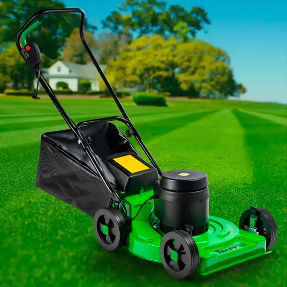Cortador de grama elétrico 2,0 CV 2500W recolhedor roda alta RM-80E Trapp 220 V — fotografia 6