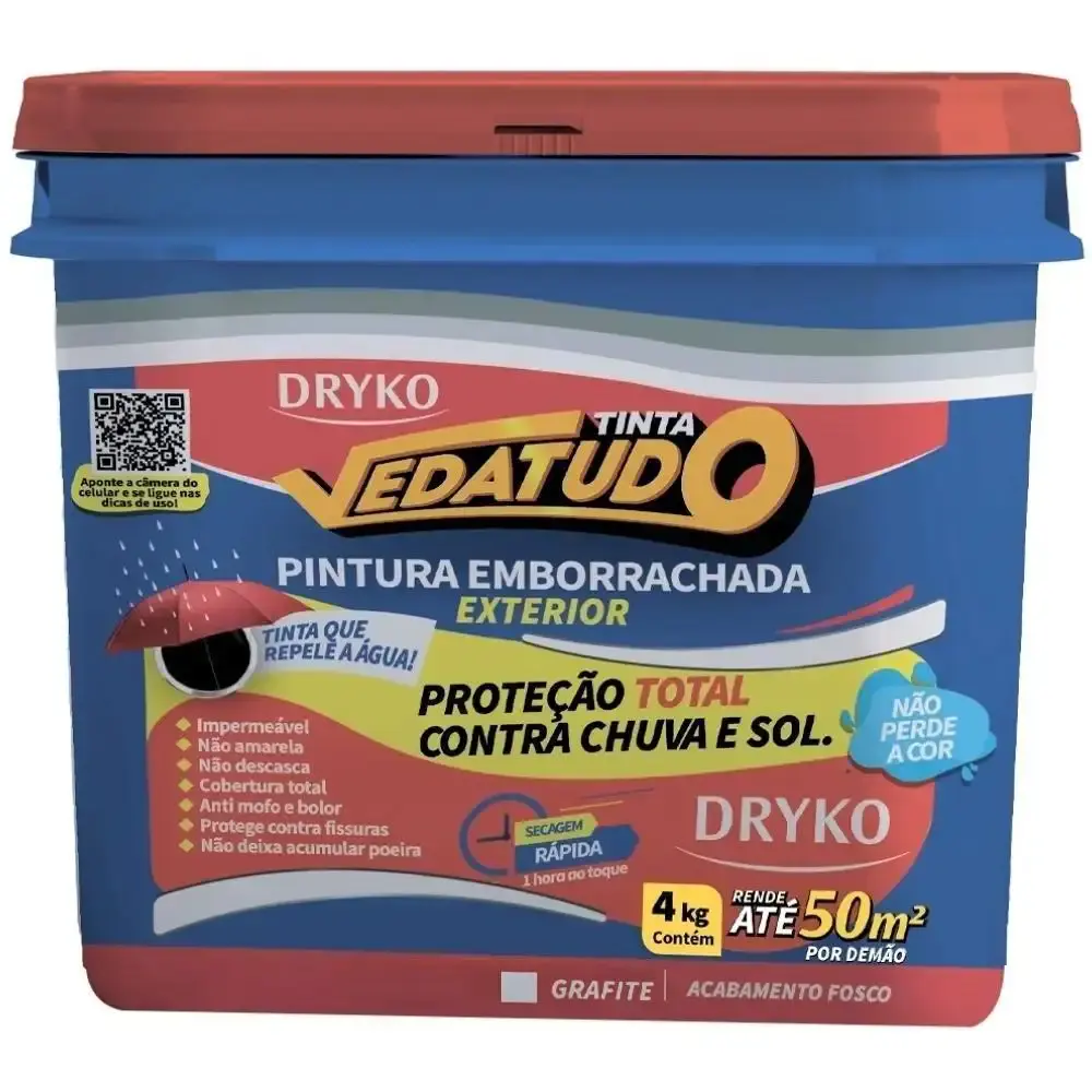 Tinta emborrachada grafite 4 KG vedatudo Dryko