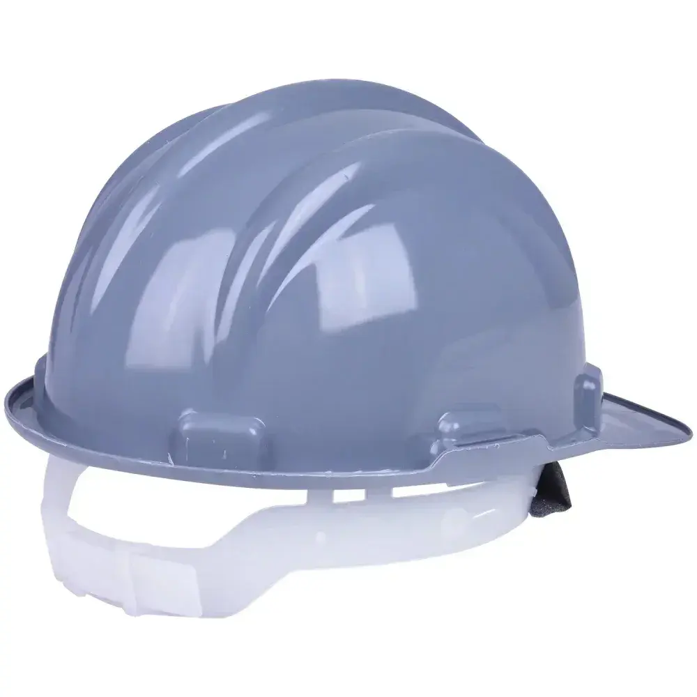 Capacete de segurança com carneira e aba frontal cinza Worker — fotografia 8