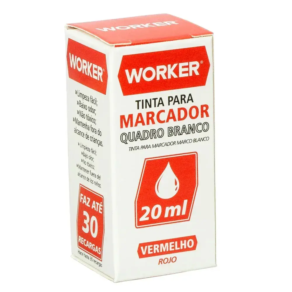 Tinta marcador de quadro branco 20ML vermelho Worker — fotografia 4