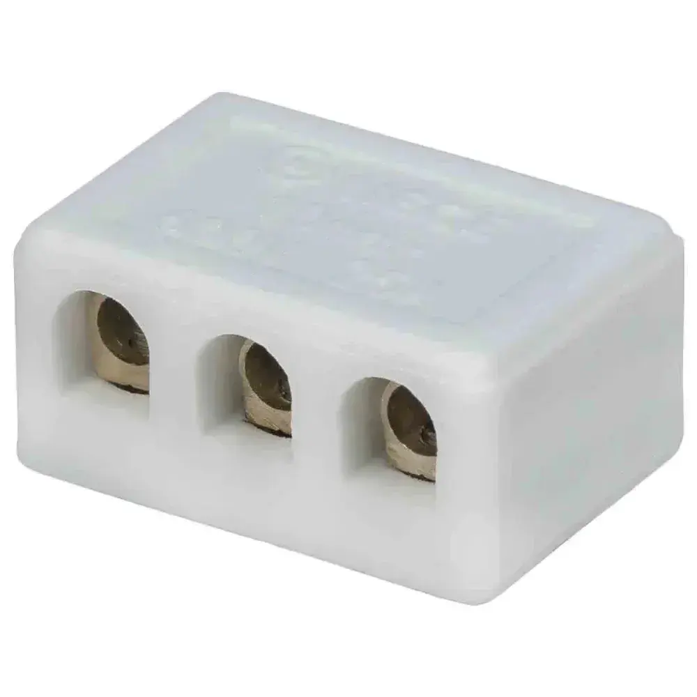 Conector porcelana médio com 3 polos 10MM Liege — fotografia 2