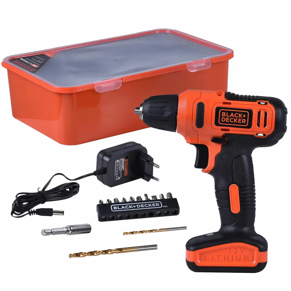 Parafusadeira furadeira à bateria 3/8 12V biv blackdecker Black & Decker — fotografia de referência