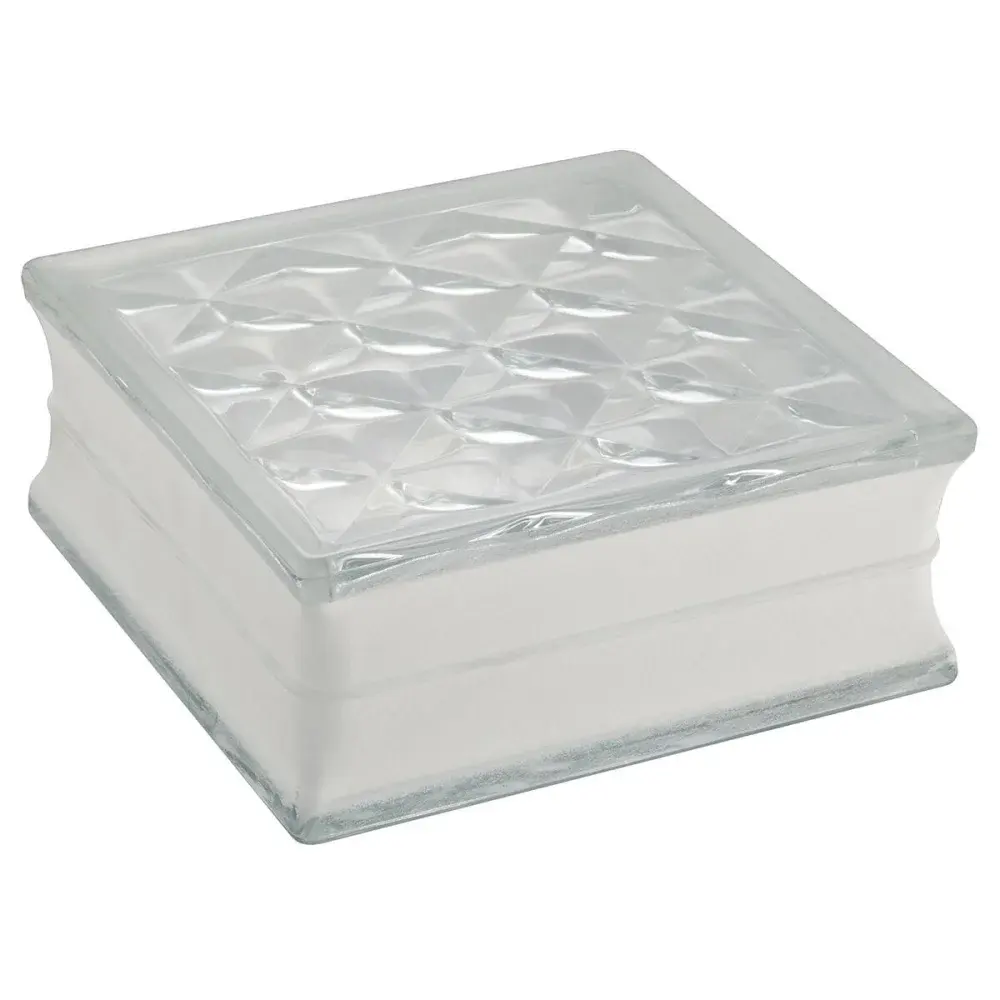 Tijolo de vidro checker transparente 19X8CM 6 peç Liege — fotografia de referência