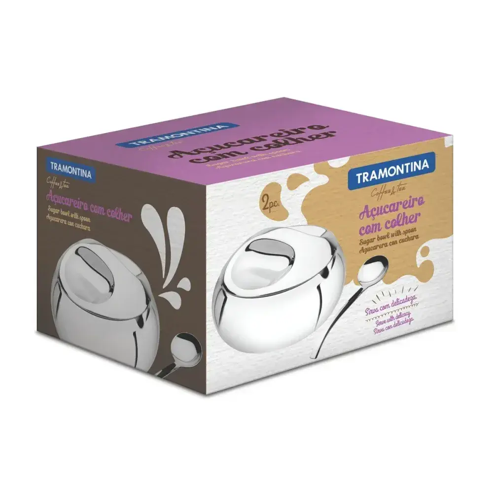 Açucareiro aço inox com colher 64400500 Tramontina — fotografia 5
