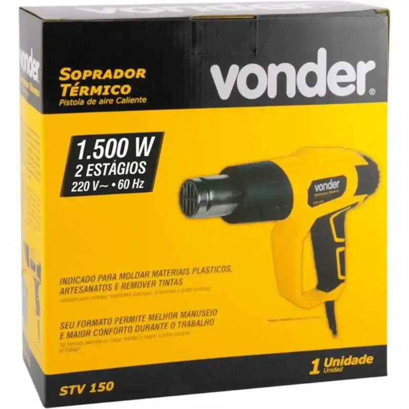 Soprador térmico 1500W 2 estágios com bicos STV 150 Vonder 220 V — fotografia 5