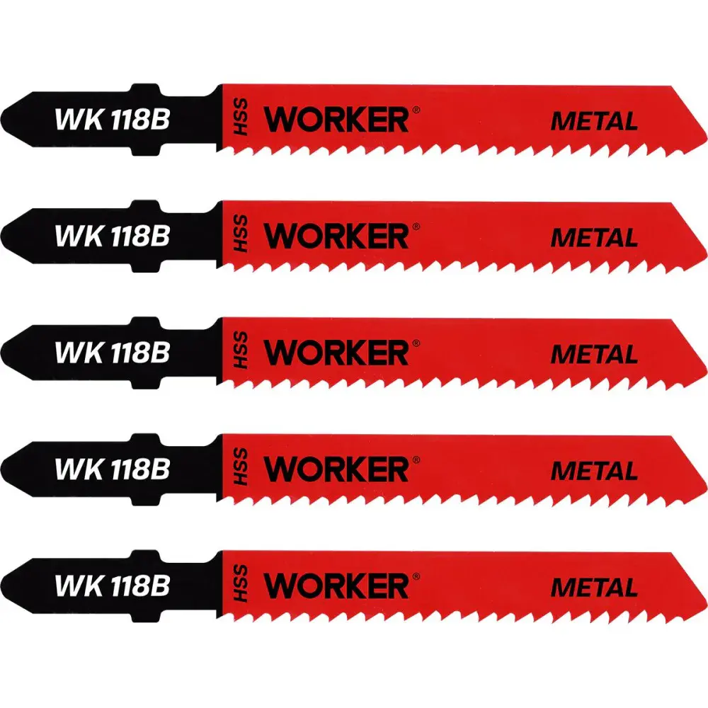 Lâmina de serra tico-tico 12 dentes 76MM 5 peç Worker