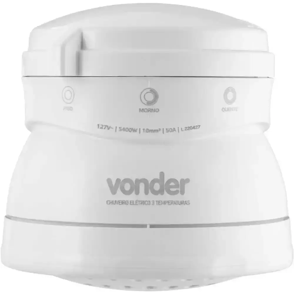 Ducha 3 temperaturas 5400W branca Vonder — fotografia de referência