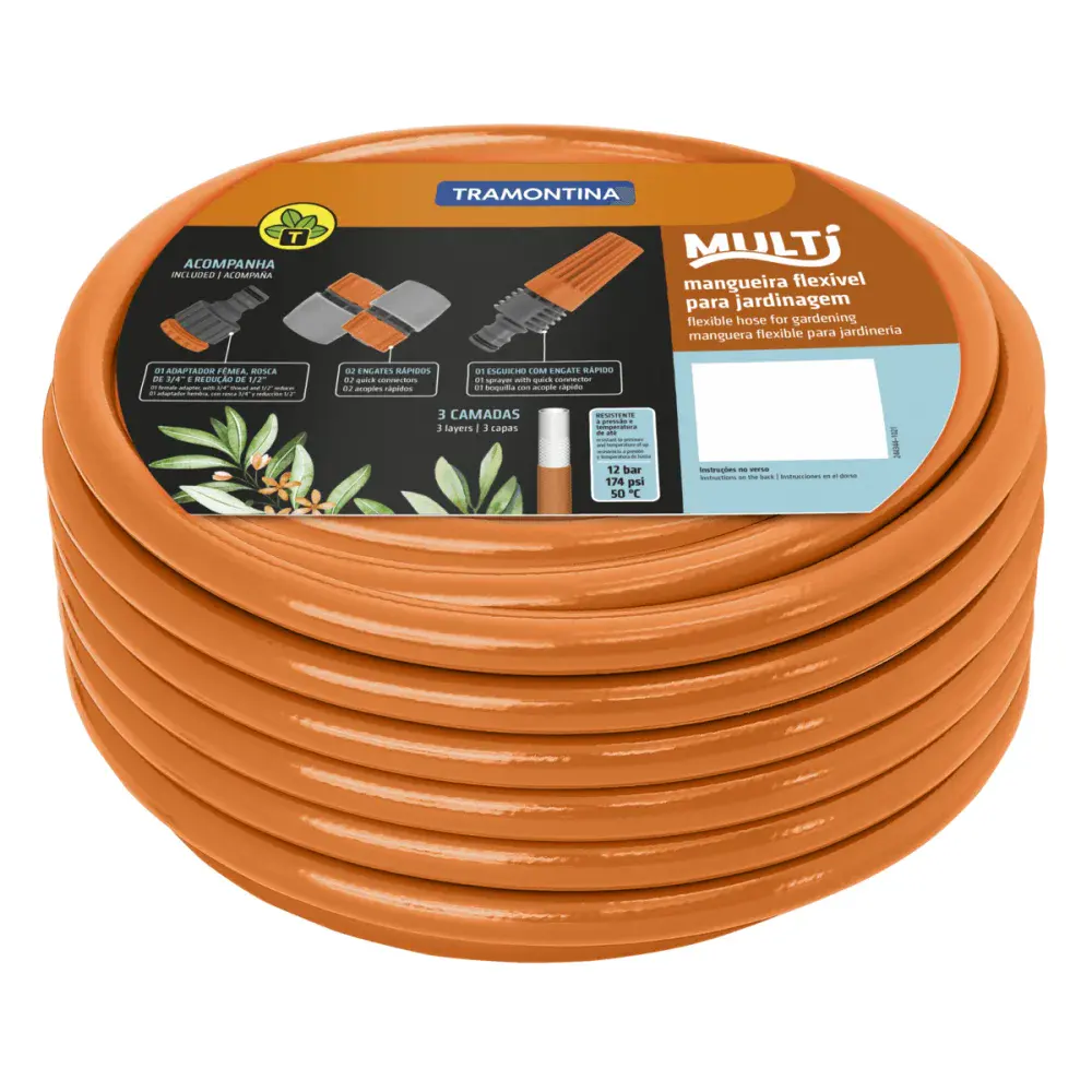 Mangueira multi pvc de camadas 15M 26X13CM Tramontina — fotografia de referência
