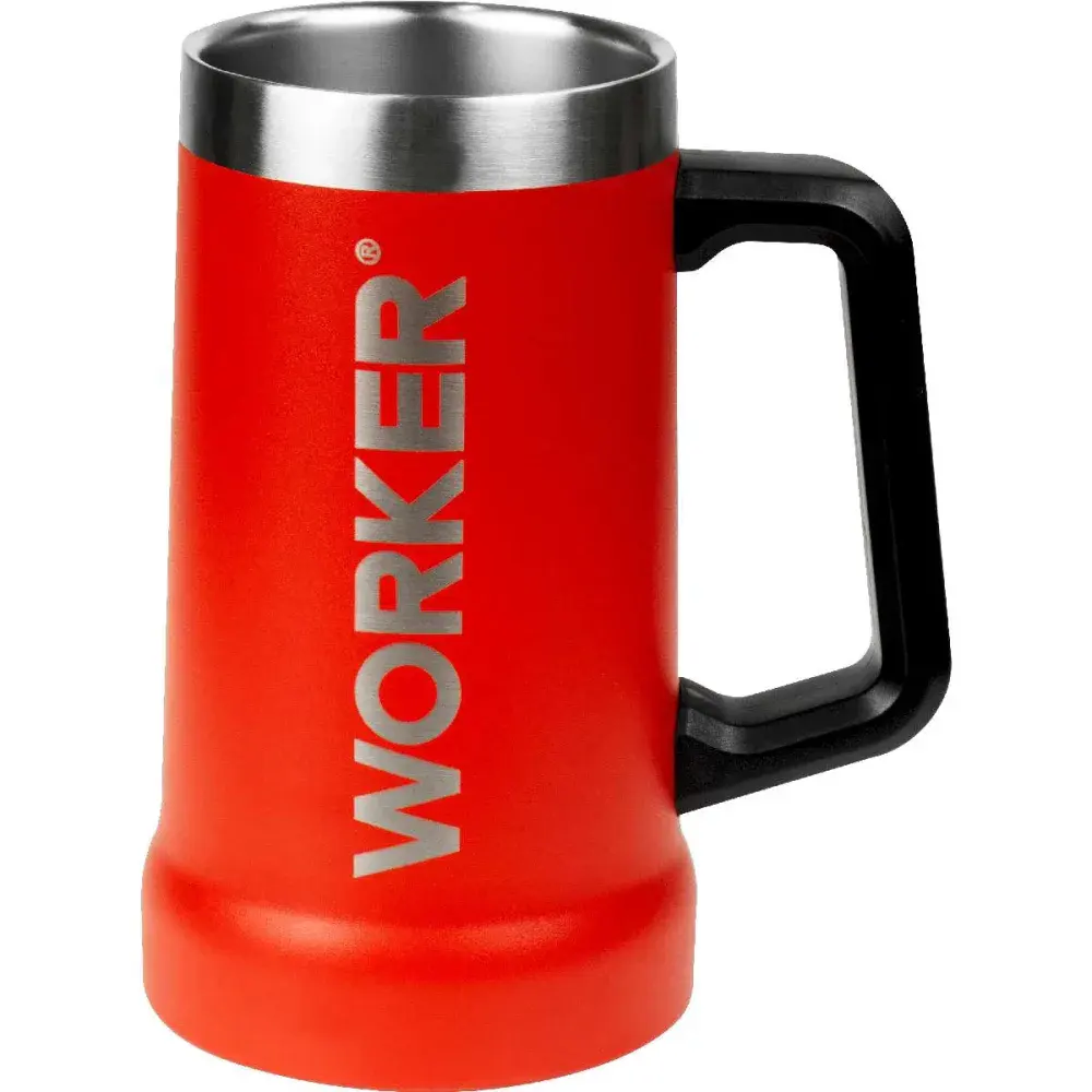 Caneca térmica vermelha 709ML sem tampa Worker — fotografia 10