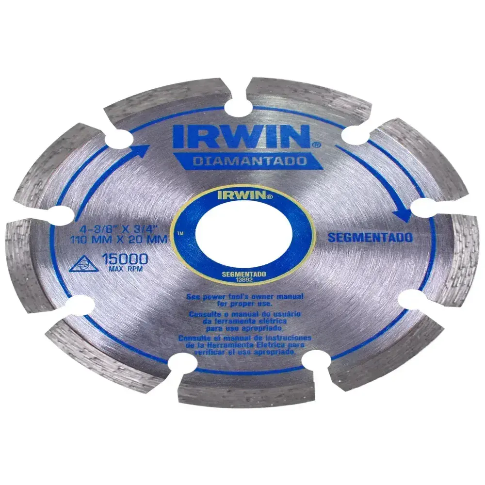 Disco diamantado 110MM segmentado IW13892 Irwin - corte seco — fotografia 8