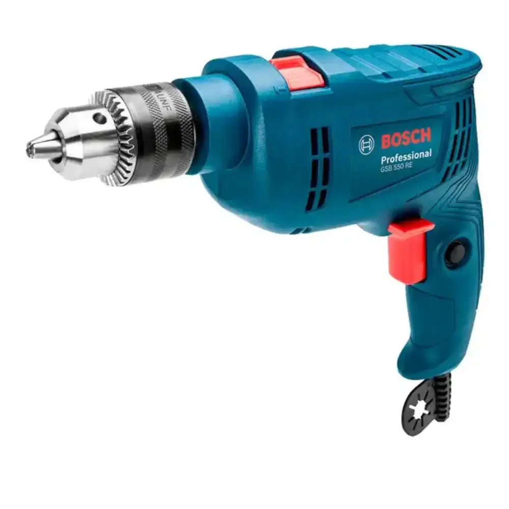 Furadeira de impacto 1/2 polegadas 550W com reversão GSB550 com estojo 30 peças x-line titânio Bosch 220 V — fotografia 8