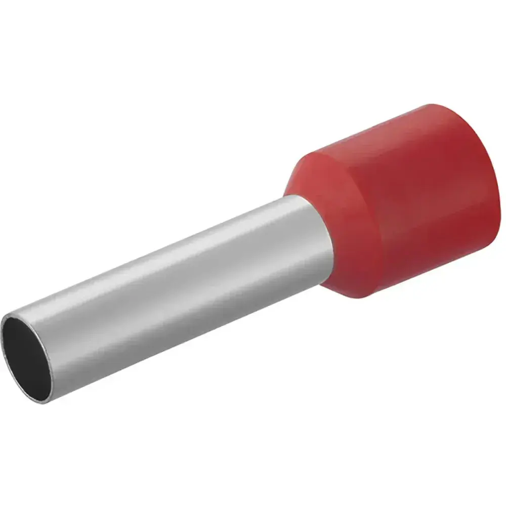 Terminal pré-isolado pino tubular 10MM² vermelho 100 peç Liege — fotografia 2