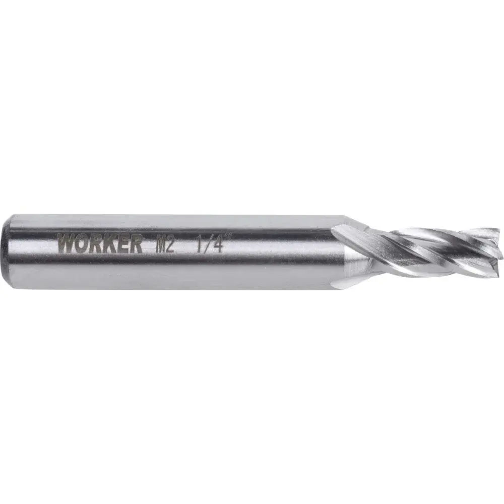 Fresa de topo reto aço rápido 1/4” haste 3/8” Worker