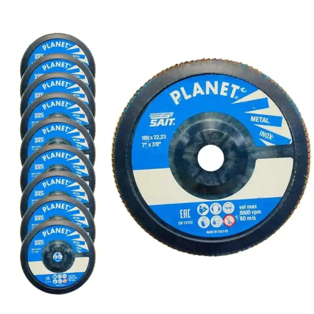 Disco de lixa flap 7 POL grão 40 com 10 unidades 41319 Sait