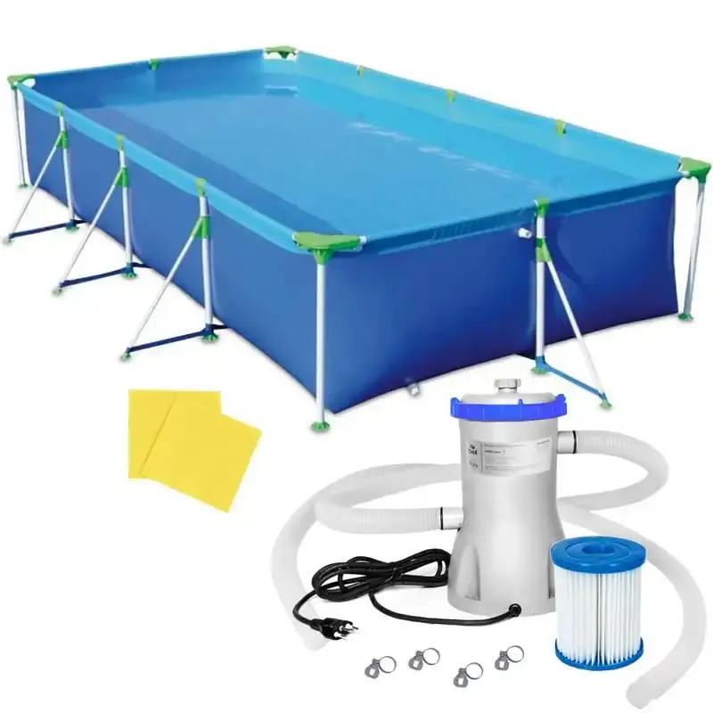 Piscina com Armação 10.000 Litros 442 x 270 x 84 CM MOR + Bomba Filtrante 220 V — fotografia de referência