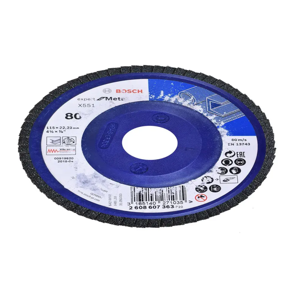 Lixa disco flap 115MM G80 professional for metal Bosch — fotografia 3