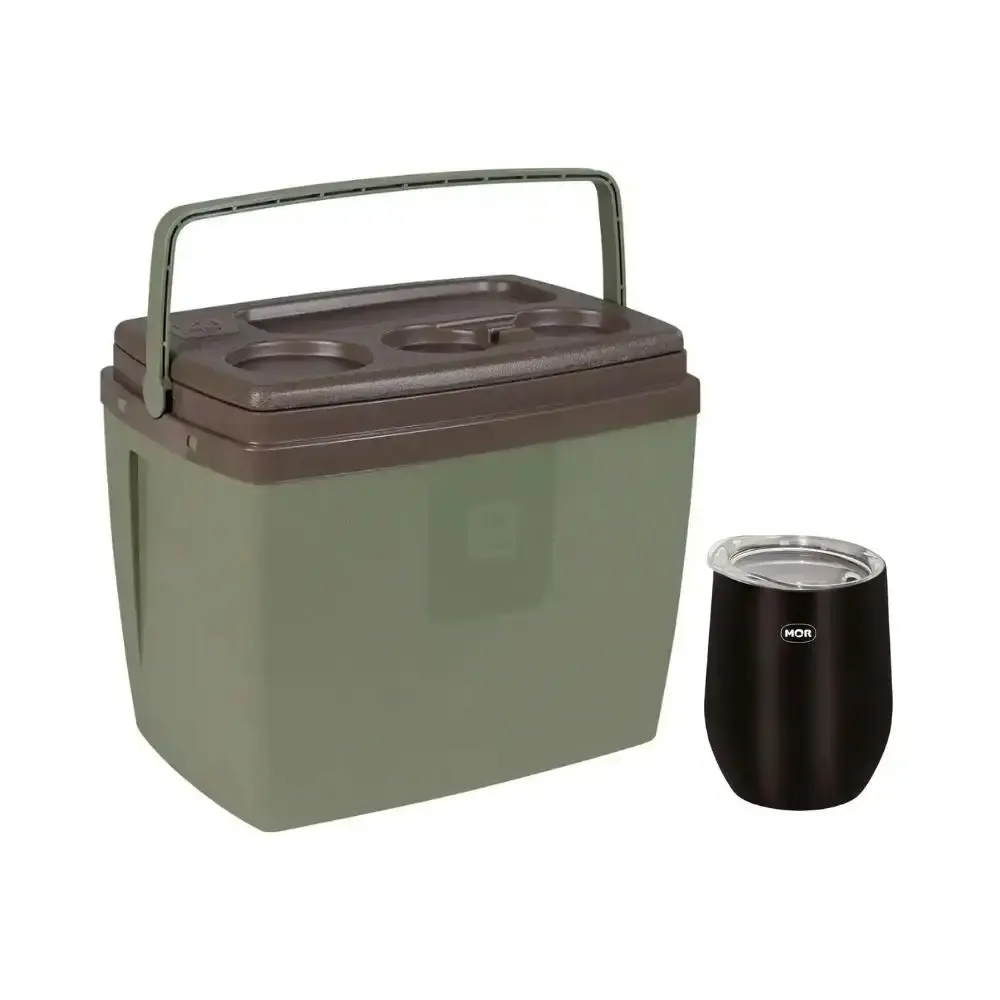 Caixa térmica 19 litros araguaia belfix e copo térmico 360ML Mor — fotografia de referência