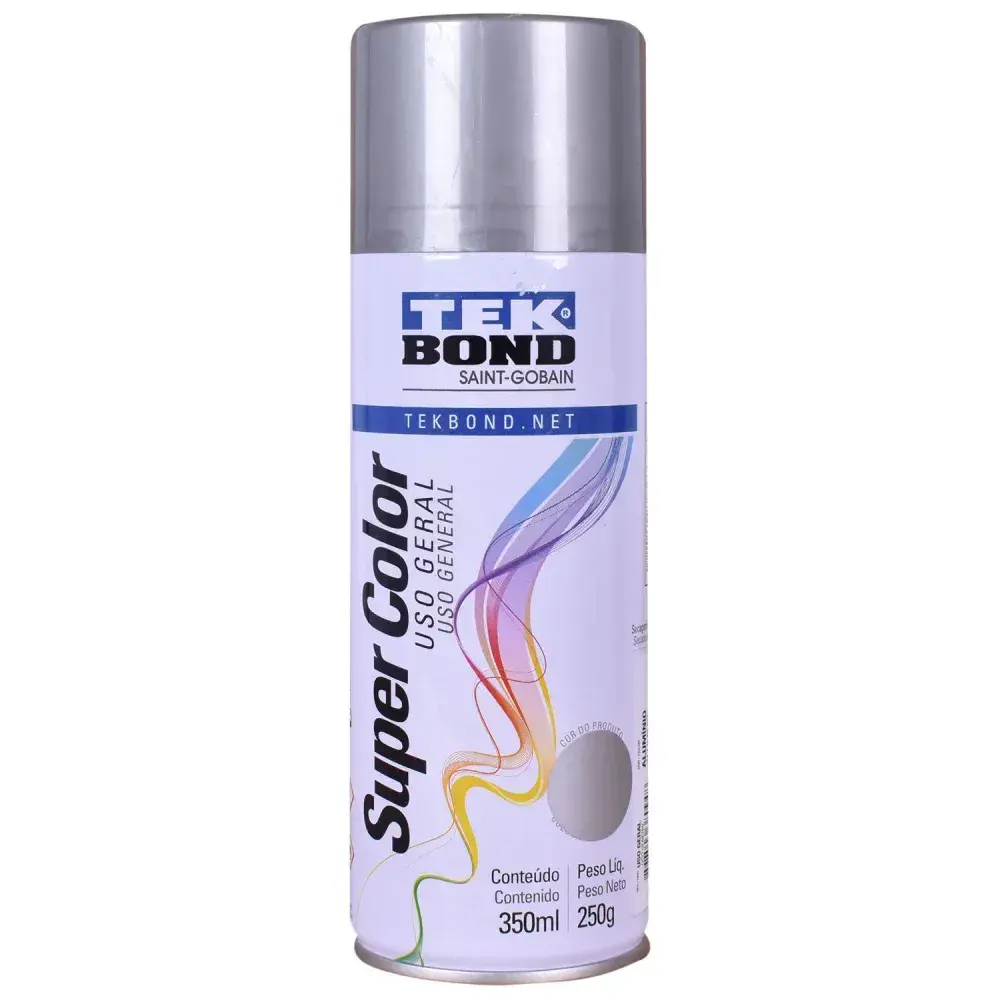 Tinta spray uso geral alumínio 350ML Tekbond — fotografia 5