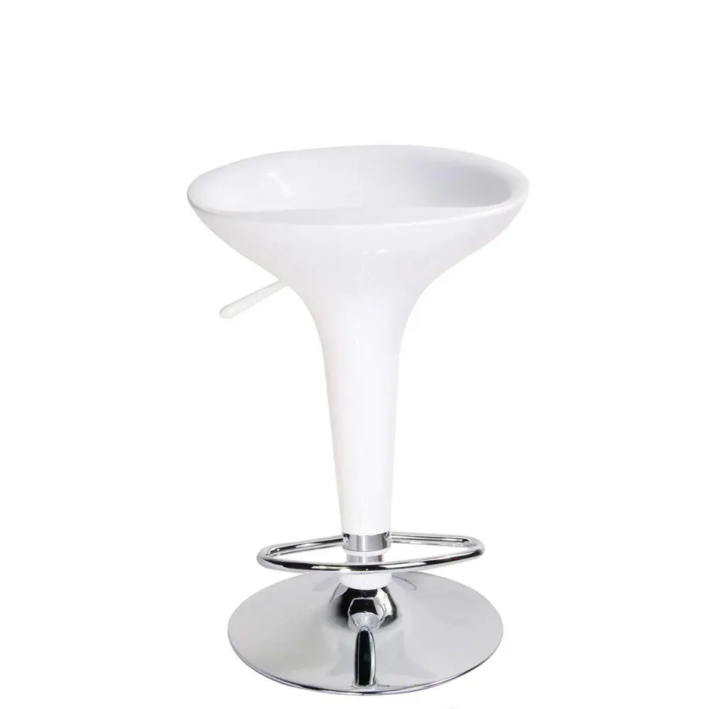 Banqueta bar com regulagem de altura branca 88CM 120KG Kala — fotografia de referência