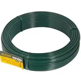 Arame revestido pvc verde rolo 1KG BWG16 Vonder — fotografia 2