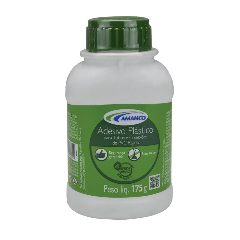 Adesivo plástico para pvc transparente 175G Amanco