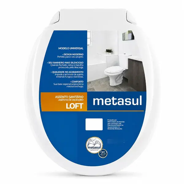 Assento sanitário loft branco - Metasul