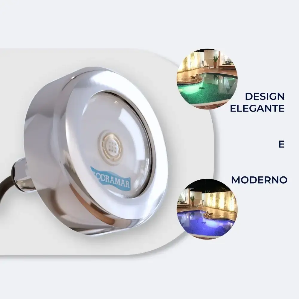 Luminária led 18W RGB em inox cabo 1,5 metros COB AI316 Sodramar — fotografia 7