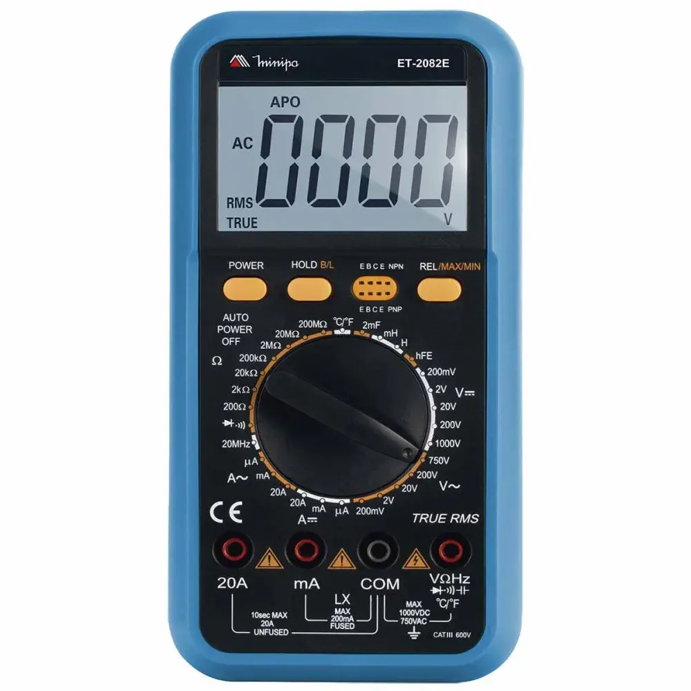 Multimetro digital ET2082E 20A 600V Minipa — fotografia de referência