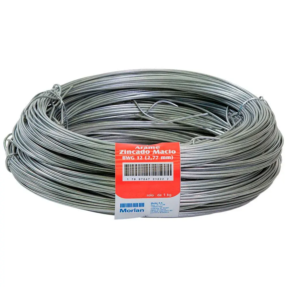 Arame liso bwg 12 galvanizado 2,77MM 1KG Morlan