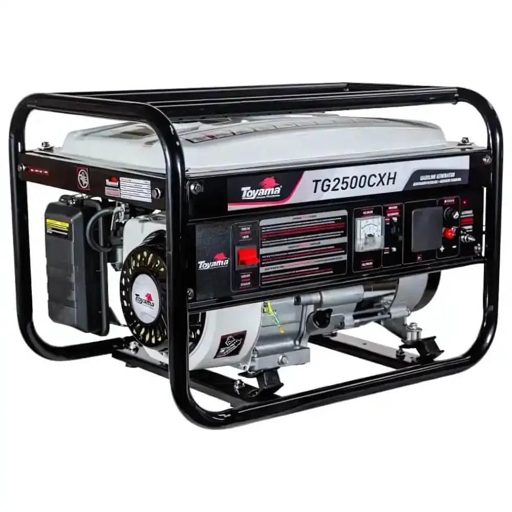 Gerador de energia à gasolina 2,0 KVA partida manual com carregador de bateria TG2500CXH Toyama 220 V — fotografia de referência