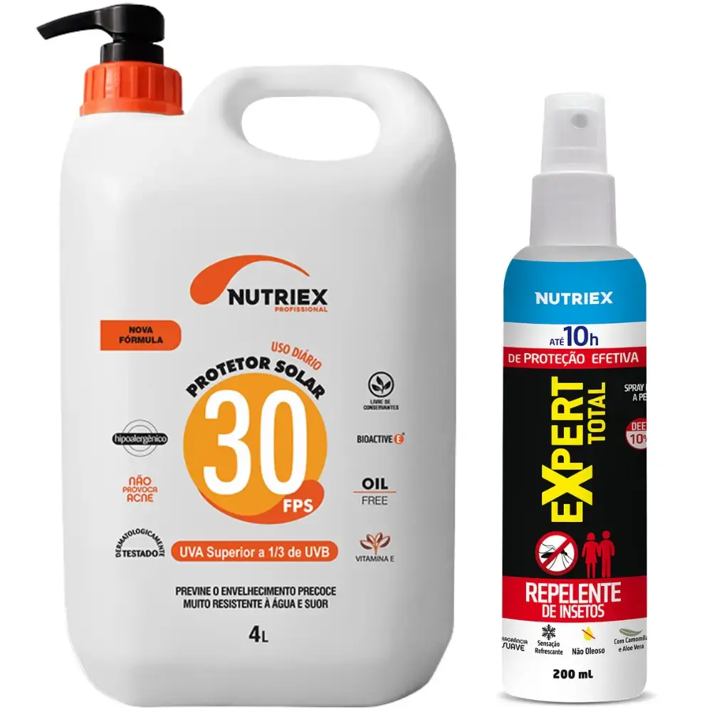 Protetor solar 30 FPS 4 litros com repelente 200ML Nutriex