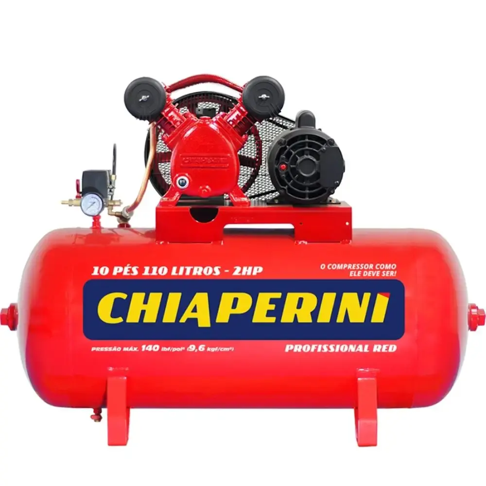 Compressor de ar 2 HP 10 pés 110 litros trifásico 220/380V Chiaperini — fotografia de referência