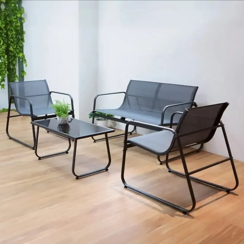 Conjunto de mesa e 3 cadeiras para jardim weekend BEL Marrom Belfix — fotografia 4